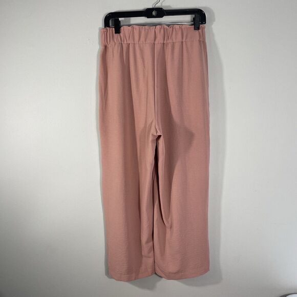 Eliane Rose Wide Leg Pull On Belted Cropped Pants Women’s Size M Dusty Pink - Picture 4 of 11